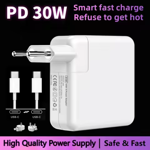 30W PD Type-C Notebook Laptops Power Adapter USB-C Fast Charger For MacBook Air / Pro Series A1534 /