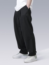 立體裁剪寬松百搭簡約束腳 西褲闊腿垂感休閒直筒長褲子