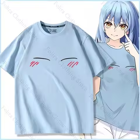 Anime Veldla Tempest Series Rimuru Tempest Same T-shirt Cotton Summer Tops Short Sleeve Tee Daily Cl