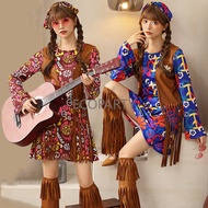 ✲60s 70s Hippie Costume for Women 70s Fancy Dress Women Disco Fancy Dress Costume for Party ☁Srbz]