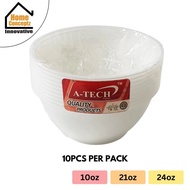 [ Household ] Disposable 10Oz 21Oz 24Oz PP White Plastic Bowl
