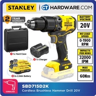 STANLEY SBD715D2K-B1 CORDLESS BRUSHLESS HAMMER DRILL DRIVER 20V COME WITH 2x 2.0AH BATTERY &amp; 1x CHARGER ( SBD715D2K )