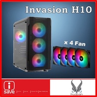 Invasion Casing H10 M-atx Casing With 4 Argb Fan ( Black )
