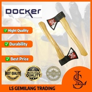 ORIGINAL 600G DOCKER AXE WITH WOODEN HANDLE KAPAK HULU KAYU DROP FORGED STEEL AXE KAPAK KAYU AXE WOO