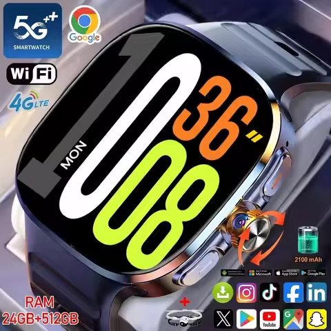 M99 Android Smart Watch 2.4inch Amoled 5G LTE Smartwatch With 900W Rotary Camera GPS WIFI Sim Card S
