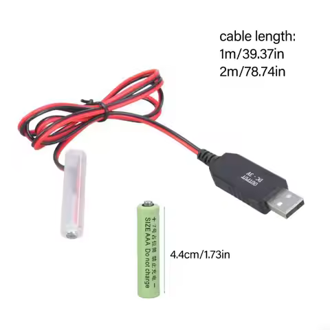 USB 3A Battery Eliminators Replace 5V to 3V Power Supply Converters 2 3A Cable (2AAA-3V) K1KF