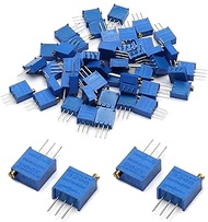 Fielect 3 Pins Trim Pot Trimmer Potentiometer Resistor Kit Potentiometer Kit Blue 50K 10Pcs