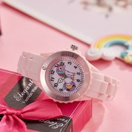 Cute Children Unicorn Watch Girl Princess Macaron Color Quartz Watch Primary School Students Electro