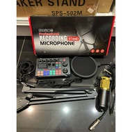 F998 sound card with bm800 condenser microphone for live streaming/recording