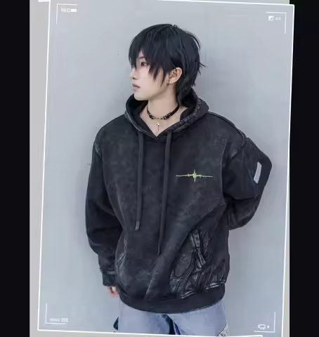 Official Wuthering Waves Rover Anime Game Cosplay Unisex Hoodie Long Sleeves Tops Men Woman Round Ne