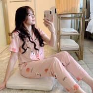 ✹❃☄ WAIKIKI FASHION P026 Fashion Korean Cotton Pajama Short Sleeve With Long Pants Sleepwear For Women