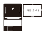 Laptop Black Matte Vinyl Skin Sticker Cover For Acer Predator Helios PH315-53 15.6"