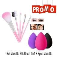 [ 1SET ] Make Up Lengkap Sepaket Murah - Eyeshadow MakeUp Pallete Dompet + Set Kuas Make Up Stik Bru