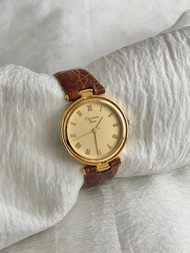 【VintageShop solo 日本直送中古包專賣店】Christian Dior 腕錶 金色 x 棕色 羅馬數字 不鏽鋼 3006 vintage 7ivzj6