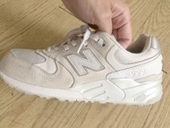 New Balance White Out系列 WL999  麂皮和純白皮革銀色底 厚底鞋 增高 小白鞋 二手 可議