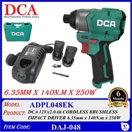 ADPL04-8 DCA 12Vx2.0Ah CORDLESS BRUSHLESS IMPACT DRIVER 6.35mm x 140N.m x 250W - 0.9Kg - DAJ-048