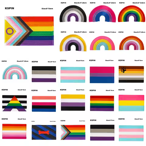 Straight Allies Bear Pride Asexual Gender Fluid Flag Pansexual pride Embroidery Patches Iron on Patc