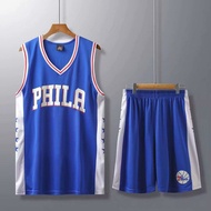 Bộ Áo Thi Đấu NBA Chính Hãng Mới Quần Áo Bóng Rổ Philadelphia 76Ers Cho Nam L93X