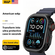W&P iWatch Watch Case สําหรับ iWatch S9/S8/S7/S6/SE สังกะสีผูกมัดโลหะป้องกันการตกหล่นและป้องกันรอยขี
