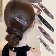 Women Korean INS Ellipse Rhinestones Hair Clip / Popular Girls Shiny Rhinestone Hairpins / Daily Sim