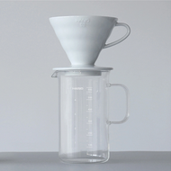 HARIO V60白色磁石濾杯01/02+經典燒杯咖啡壺300ml/600ml套裝