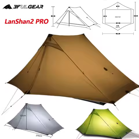 3F UL GEAR LanShan 2 Pro Tent Ultralight 20D Double Layer Silicone 2 Persons 3/4 Season Waterproof O