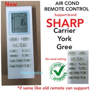 Replacement SHARP CARRIER YORK GREE Air Cond Remote Control (new) 1HP-2.5HP