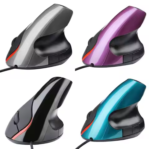 Wired Right Hand Vertical Mouse Ergonomic Gaming Mouse 1600DPI USB Optical Wrist Healthy Mouse for P