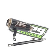 SC project racing exhaust black carbon sticker silencer only inlet 50mm thicker material 100% homema