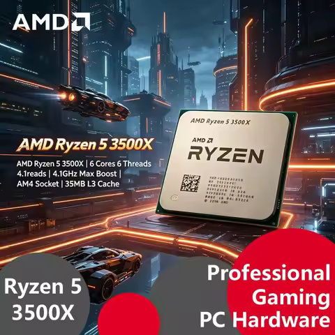 AMD Ryzen 5 3500X Tray CPU, 6C6T, 3.6GHz Base 4.1GHz Boost, 32MB Cache 7nm 65W, AM4 Socket Low Power