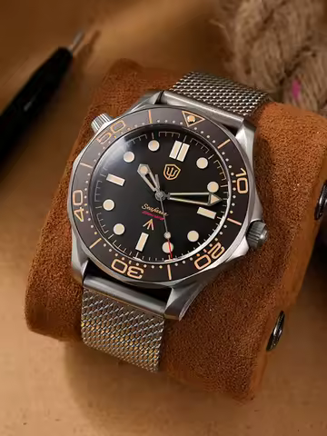 Watchdives WD007Q Luxury Titanium Watch 007 NTTD VH31 Sweep Quartz Wristwatches AR Sapphire 200M Wat