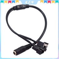 [kzn] DC 5521 to 4Pin PWM 4 Pin 2 Wayputer PC Router Fan Power Adapter Cable 12V [vn]