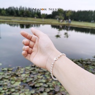 สร้อยข้อมือเงินแท้ 92.5% ลาย Ball Chain หนา 4mm (สร้อยไข่ปลา) น่ารักมาก เหมาะกับสาวๆ เกาหลีสุดๆ ใส่ไ