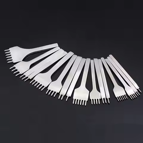 DIY Leather Craft Punching Hole Tools Leather Stitching Sewing Punches 1+2+4+6 Leather Craft Spacing