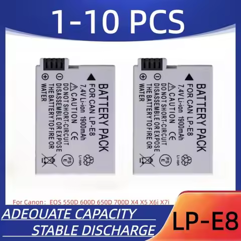 LP-E8 digital camera battery 1900mAh LP-E8 rechargeable battery, suitable for Canon EOS 550D 600D 65