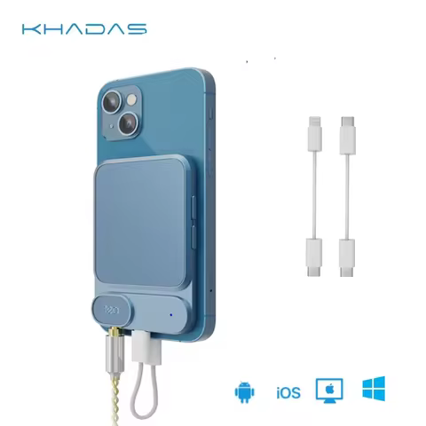 Khadas Tea Portable USB DAC, Magnetic Bluetooth Headphone Amplifier, 8H Play, ES9281AC Pro, APP Supp