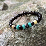 蜜蠟綠松石椰殼手珠