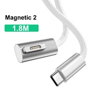 FONKEN 100W Type-C To Mag-Safe 1/ 2อะแดปเตอร์แม่เหล็กโลหะผสมสังกะสีตัวแปลงสายชาร์จอย่างรวดเร็วสำหรับ Mac-Book Air Pro