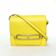 HERMES Roulis豬鼻子199R檸檬黃EC皮Y刻銀扣肩背包