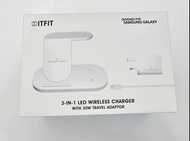 全新ITFIT三合一LED無線充電板(包括30W旅行充電器)