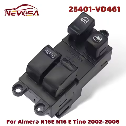 Main Left For Nissan Almera 2002-2006 N16E R20 Tino Pulsar Window Regulator Button Switch Glass Buto