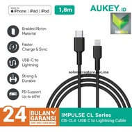 Kabel Charger iPhone Aukey CB-CL4 USB-C to Lightning 1.8m MFi