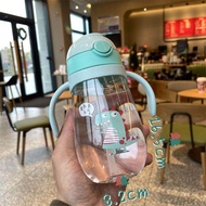 Anti-fall water bottle baby learning to drink straw cup cute portable bottle