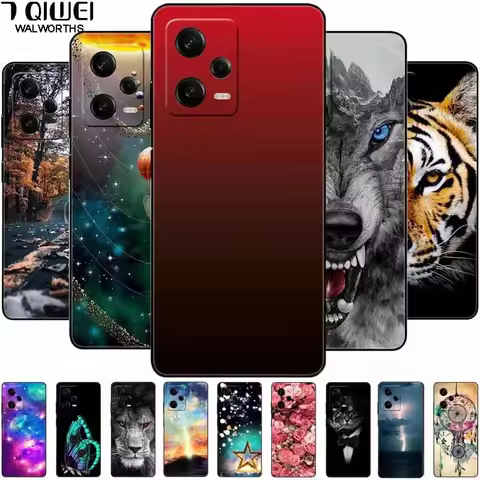 For Redmi Note 12 Pro 5G Case Note12 Covers TPU Black Silicone Starry Cover for Xiaomi Redmi Note 12