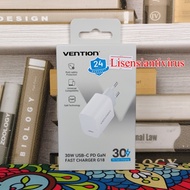 Vention 1C 30W PD QC EU USB TypeC to C G18W0 Charger Head