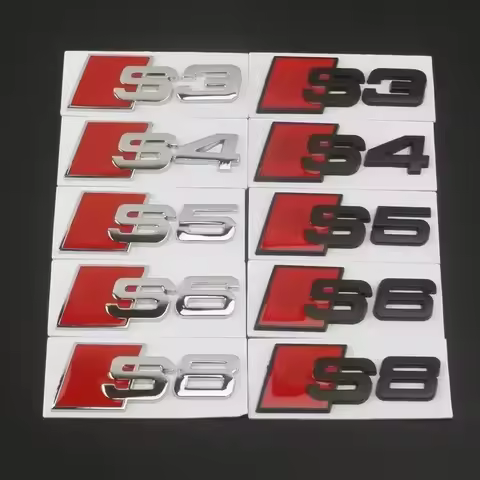 For Audi S3 S4 S5 S6 S7 S8 A3 A4 A5 A6 A7 A8 Metal Trunk Logo S LOGO Sport Retrofit Label Automotive