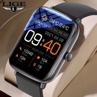 LIGE นาฬิกากีฬาผู้ชาย สมาร์ทนาฬิกาแฟชั่นกีฬา I68กันน้ำ HD Full Touch Screen นาฬิกาผู้ชายผู้หญิง IOS Android + กล่อง