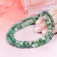 老花青翡翠珠鏈項鍊 | 天然緬甸玉A貨翡翠 | 送禮
