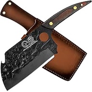 XYJ FULL TANG 7-inch Meat Knife Stainless Steel Butcher Chef's Knives Hammer Finished Kitchen Knives
