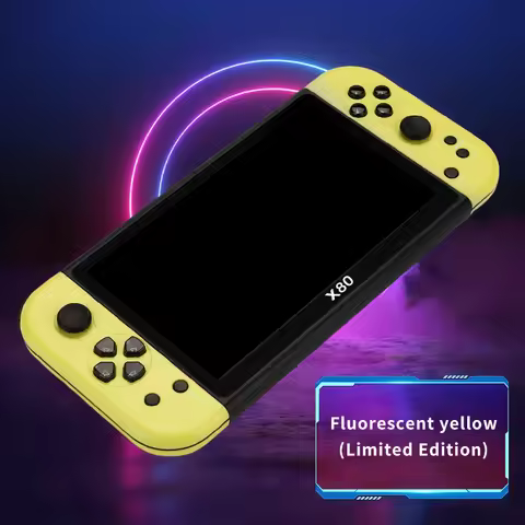 X80 Handheld game Player 7 inch Quad-Core 16G ROM 10 major simulators Built-in 1000+ games PS1/PSP H